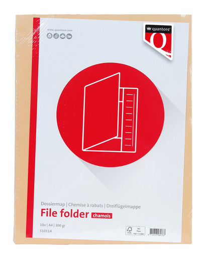 Dossiermap Quantore A4 300 g chamois met stofkleppen - 2
