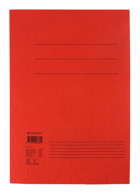 Dossiermap Quantore Folio 300 g rood met stofkleppen