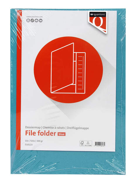 Dossiermap Quantore Folio 300 g blauw met stofkleppen - 2