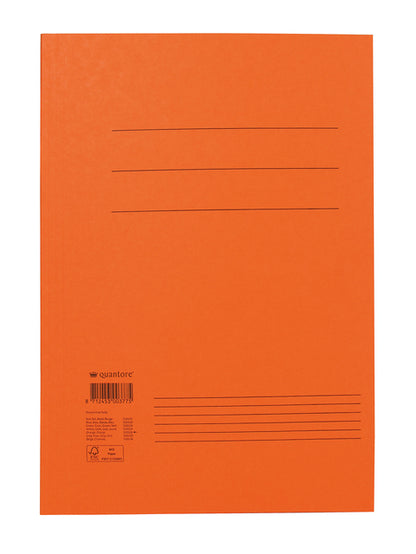 Dossiermap Fo A4, oranje, 300g gerecycled manillakarton, 3 stofkleppen