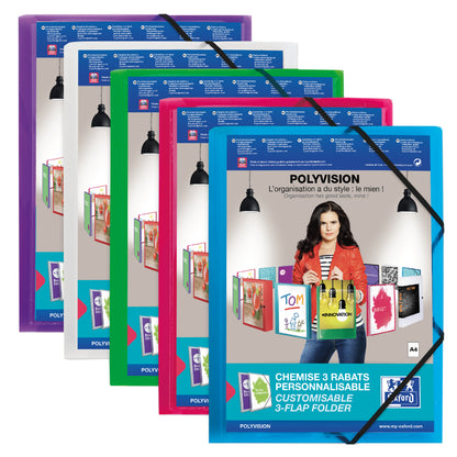 Elastomap Oxford Polyvision A4 3-klep, Transparant, Incl. Insteektas - 2