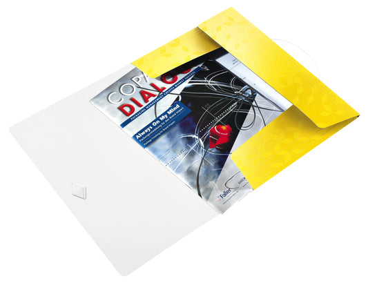 Leitz WOW A4 3-kleps PP Elastomap Geel, Voor Documenten