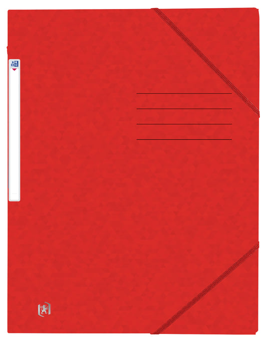 Elastomap Oxford Top File+ A4 Rood, 3 Kleppen, 390g/m²