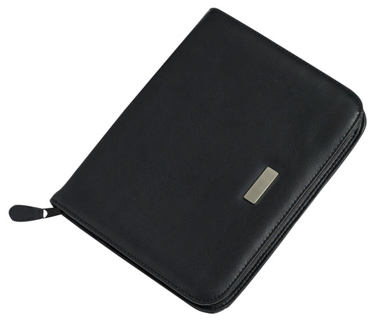 Zwarte A5 lederlook schrijfmap Excellent de luxe met rits
