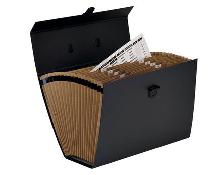 Bankers Box Handifile sorteerkoffer zwart met 19 vakken