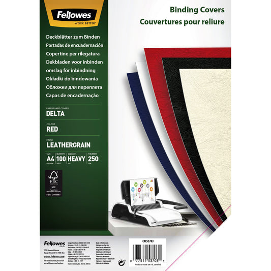 Voorblad Fellowes A4 Lederlook Rood