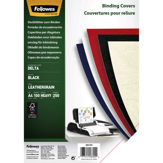 Voorblad Fellowes A4 lederlook zwart