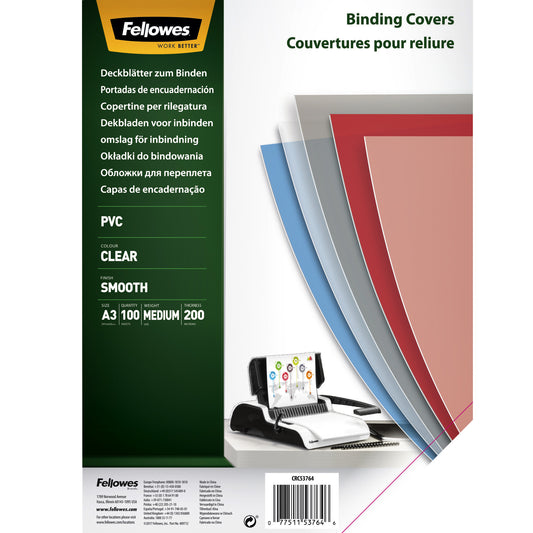 Fellowes A3 PVC Voorblad 200 micron Transparant