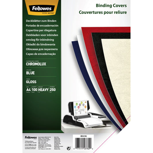 Fellowes A4 Chromolux Blauw Kartonnen Voorblad 250 g/m²