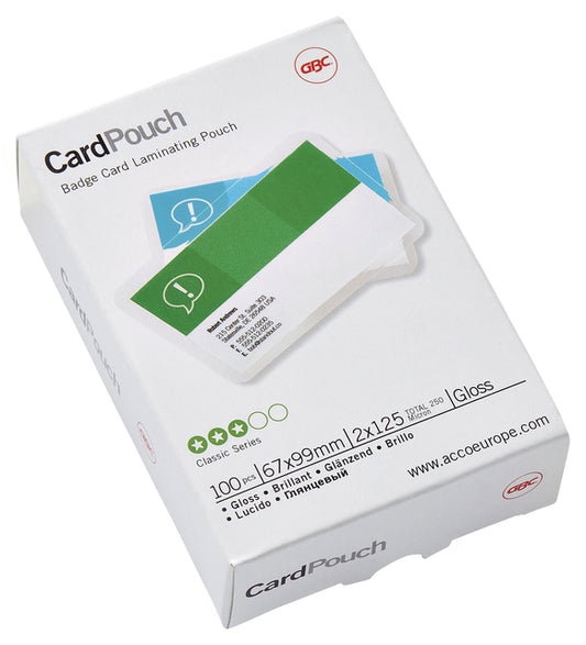 Laminatiehoes GBC Badge Card 67x99mm 2x125 micron