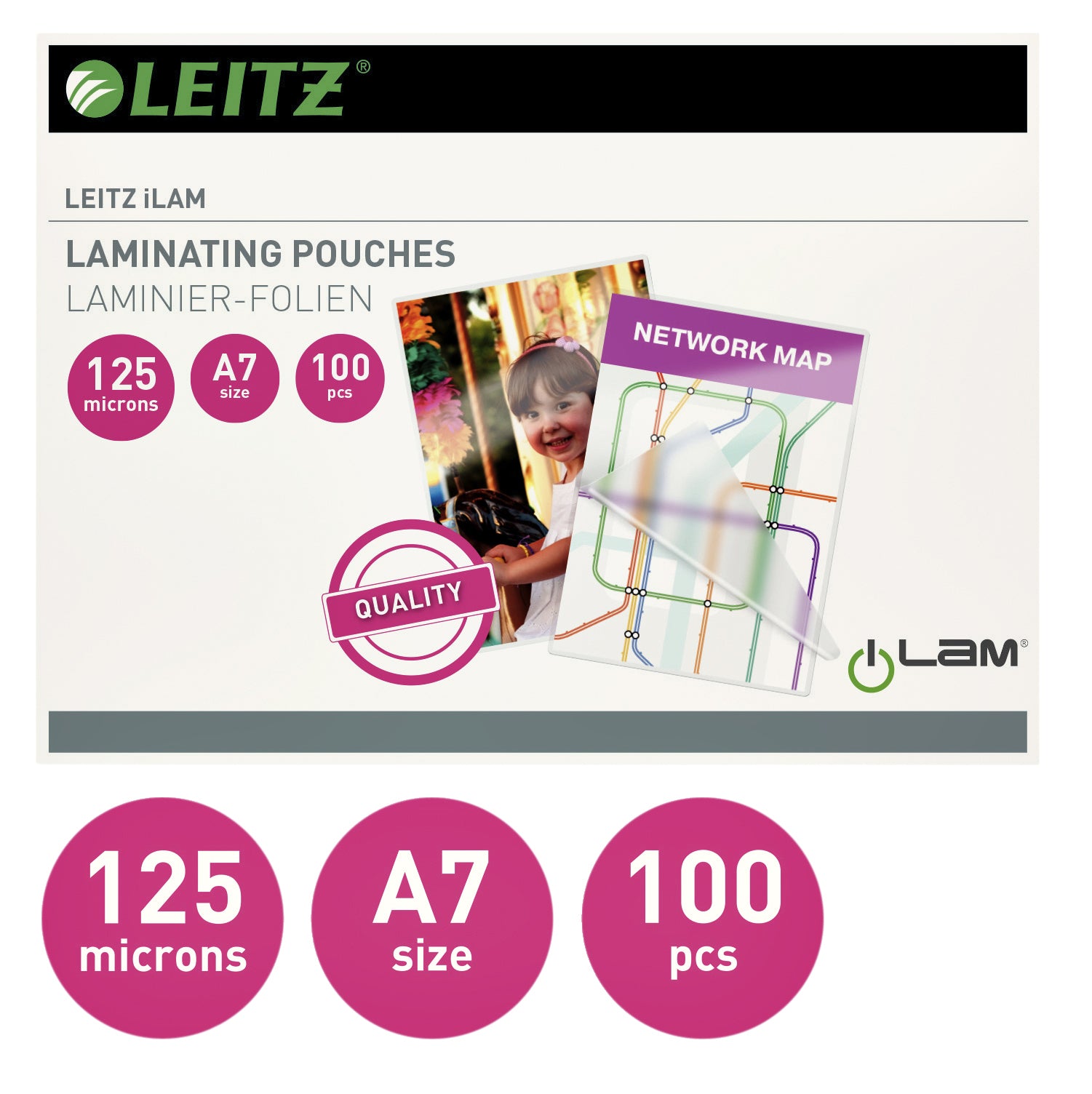 Laminatiehoes Leitz iLAM A7 2x125 micron EVA - 2
