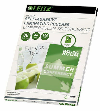 Lamineerhoes Leitz A4 Zelfklevend 2x80 micron EVA