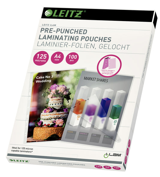 Laminatiehoes Leitz A4 Perforatieband 2x125 micron