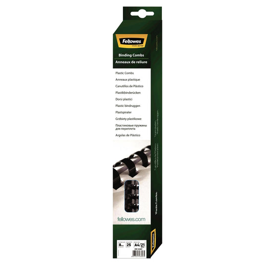 Bindrug Fellowes 8mm 21-rings A4 zwart