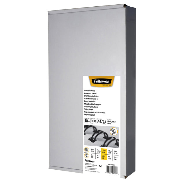 Draadrug Fellowes 10mm 34-rings A4 zwart