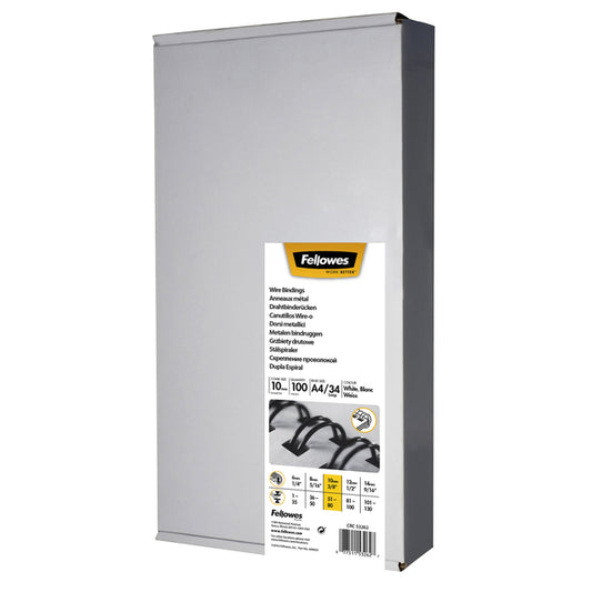 Draadrug Fellowes 10mm 34-rings A4 wit