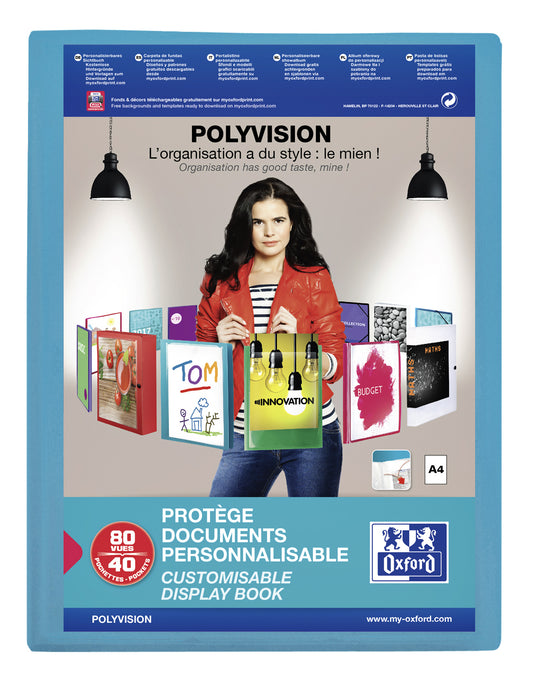 SHOWALBUM Oxford A4 Polyvision 40-Tas Blauw