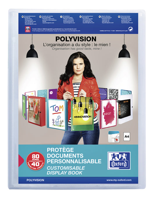 SHOWALBUM Oxford A4 Polyvision met 40 Transparante Tassen