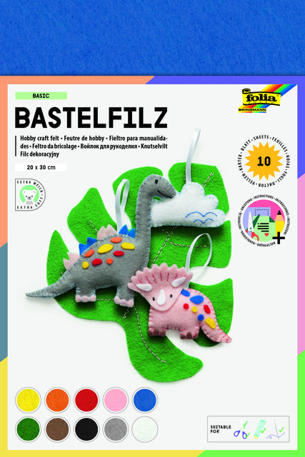 Folia Viltpapier 20x30cm 150g Assorti Kleur 10 Stuks
