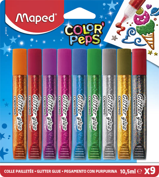 Maped Color'Peps Glitterlijm Set van 9 kleuren