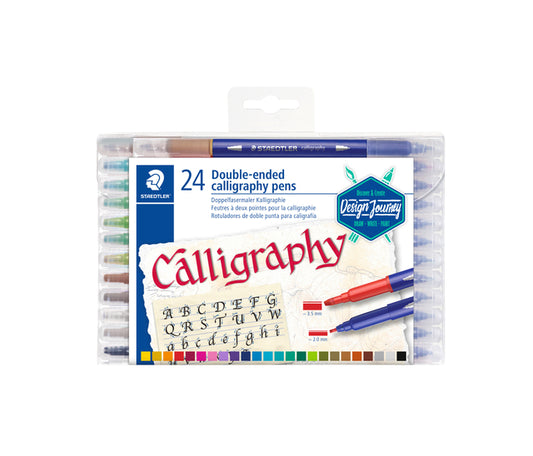 Staedtler duo kalligrafiepen 2.0 en 3.5 mm, assorti kleuren