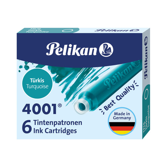 Pelikan turquoise inktpatronen, doos van 6
