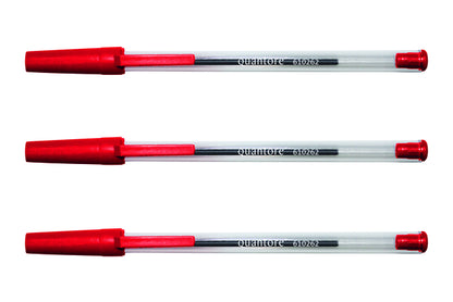 Balpen Quantore stick rood met gevlekte dop