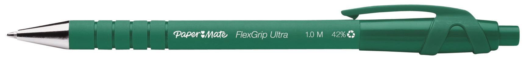 Papermate Flexgrip Ultra Balpen M Groen met Drukknop en Inktkleurindicator