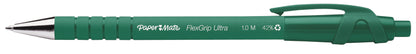 Papermate Flexgrip Ultra Balpen M Groen met Drukknop en Inktkleurindicator