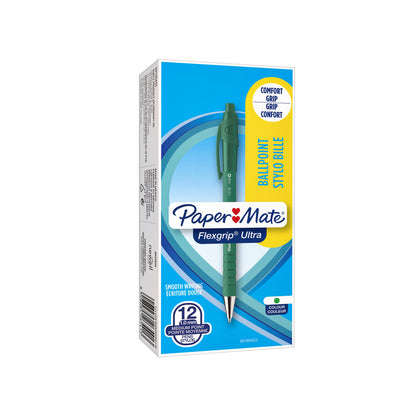 Papermate Flexgrip Ultra Balpen M Groen met Drukknop en Inktkleurindicator - 2