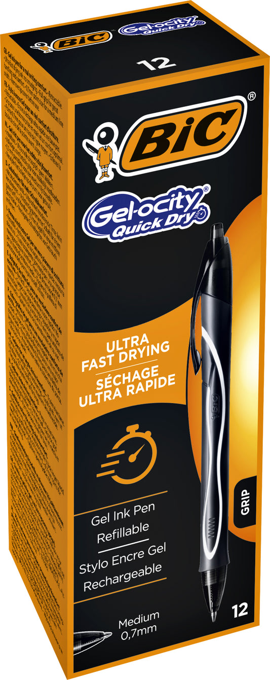 Gelschrijver Bic Gelocity Quick Dry M Zwart