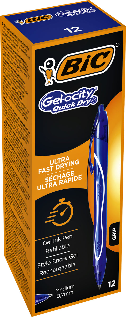 Bic Gelocity Quick Dry Gelpen M Blauw - Sneldrogende en soepele inkt