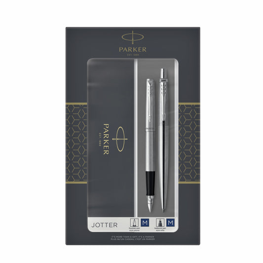 Parker Jotter RVS Balpen en Vulpen in Geschenkverpakking