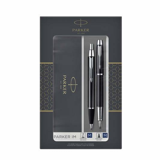Parker IM CT Zwarte Balpen en Vulpen Duo in Geschenkverpakking