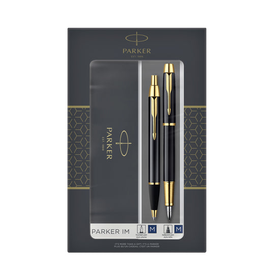 Parker IM GT Zwarte Balpen en Vulpen Duo in Geschenkverpakking