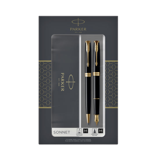 Parker Sonnet Black GT Duo Set met Balpen en Vulpen