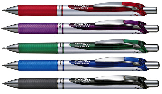 Pentel Energel M Gelroller Zwart, navulbaar en met metalen clip