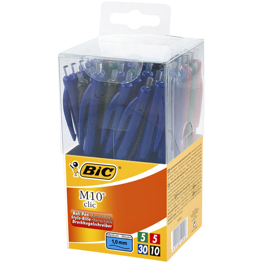Balpen Bic M10 Tubo Assorti 1,7 km Schrijflengte