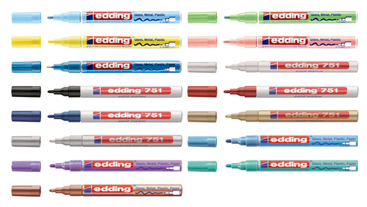 Viltstift edding 751 lak rond 1-2mm goud - 3