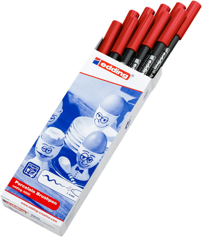 Edding 4200 Porselein Brushpen Rood - 3