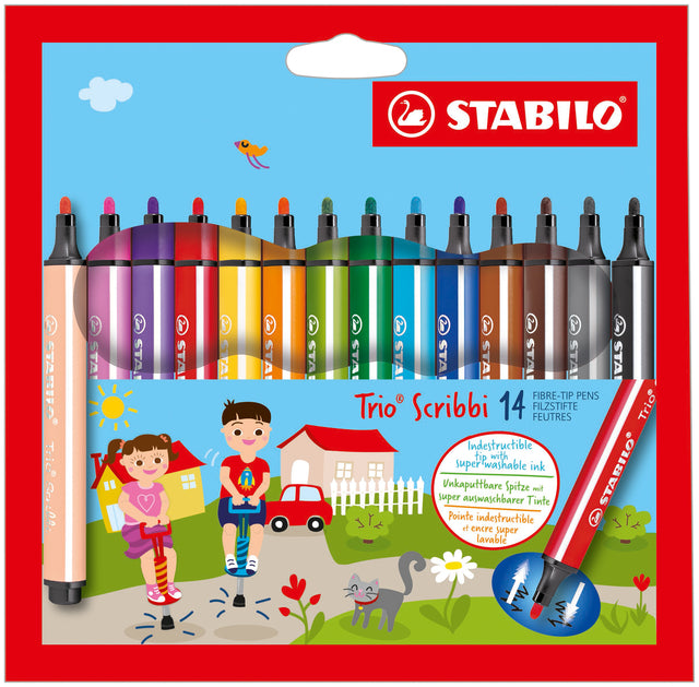STABILO Trio Scribbi viltstift 14-kleuren assortiment