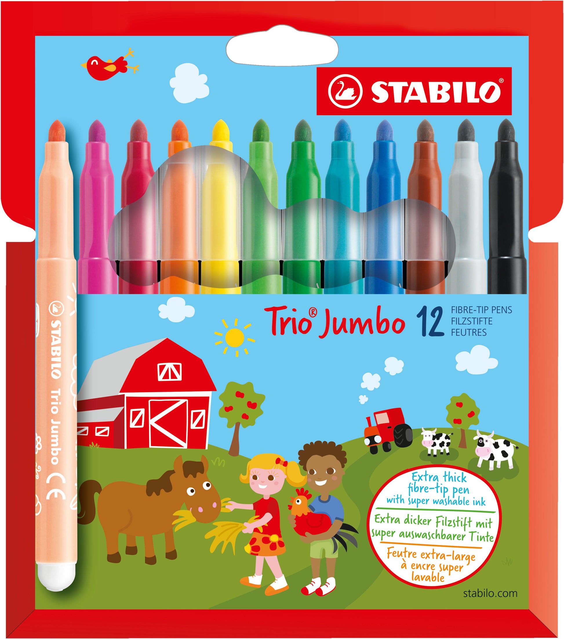 Stabilo Trio Jumbo XL Viltstiften 12-kleur Blister