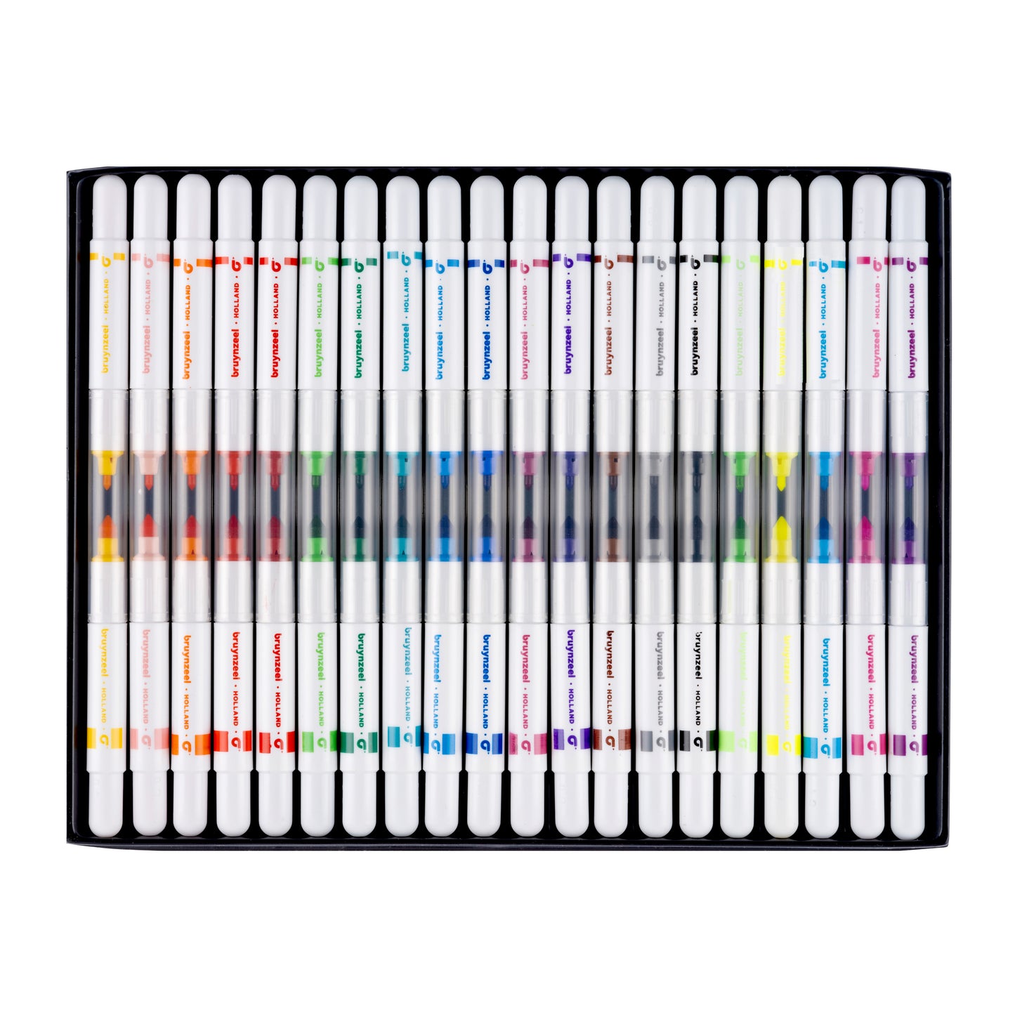 Brynzeel Kids Twin Points Viltstift Assorti 2-in-1, Dikker en Dunner - 2