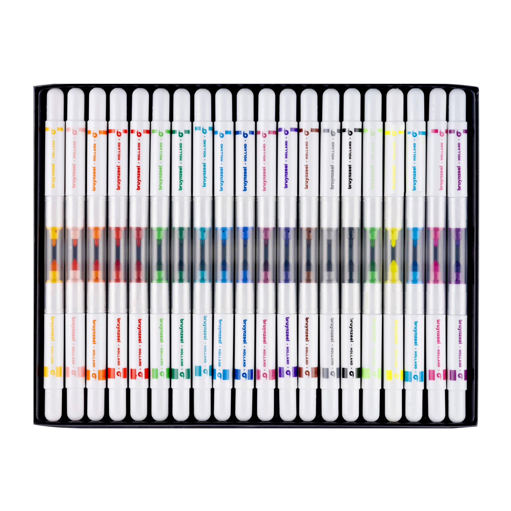 Brynzeel Kids Twin Points Viltstift Assorti 2-in-1, Dikker en Dunner - 2