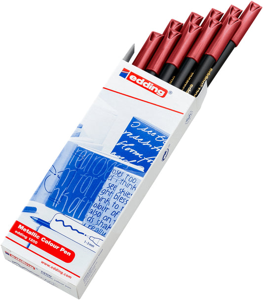 edding 1200 F Metallic Fineliner Rood, 1mm - 2