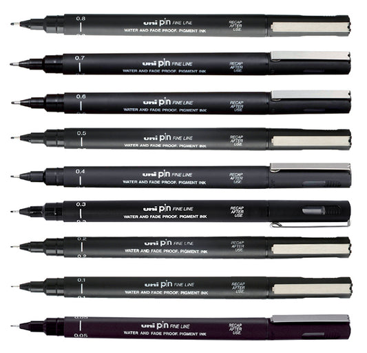 Fineliner Uni-Ball Pin 0,2mm zwart voor precisiewerk - 2