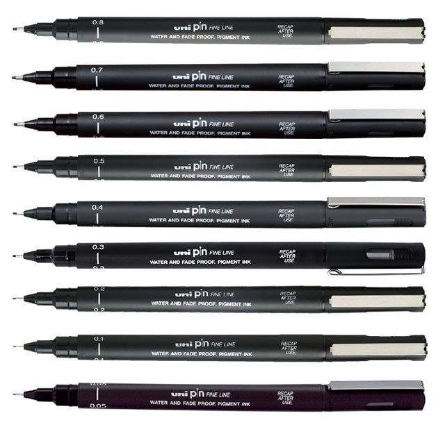 Fineliner Uni-ball Pin 0,7mm Zwart - 2
