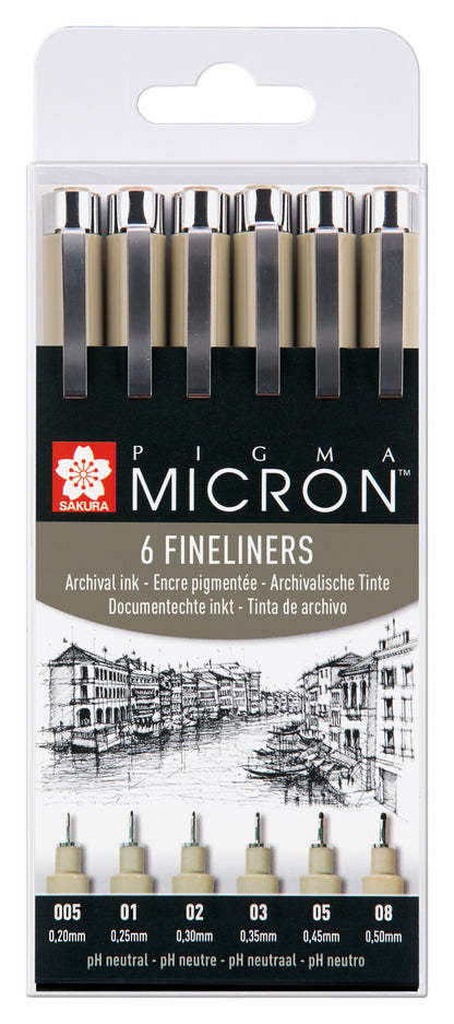 Sakura Pigma Micron Fineliner Assortiment Zwart