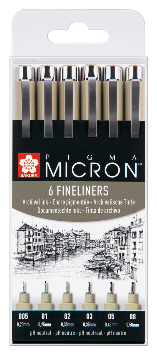 Sakura Pigma Micron Fineliner Assortiment Zwart