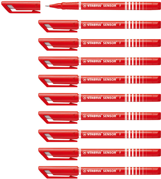 Fineliner STABILO Sensor 189/40 F Rood, 0,3mm
